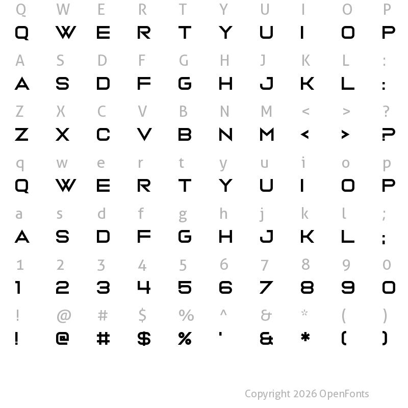Character Map of Ava Meridian Regular