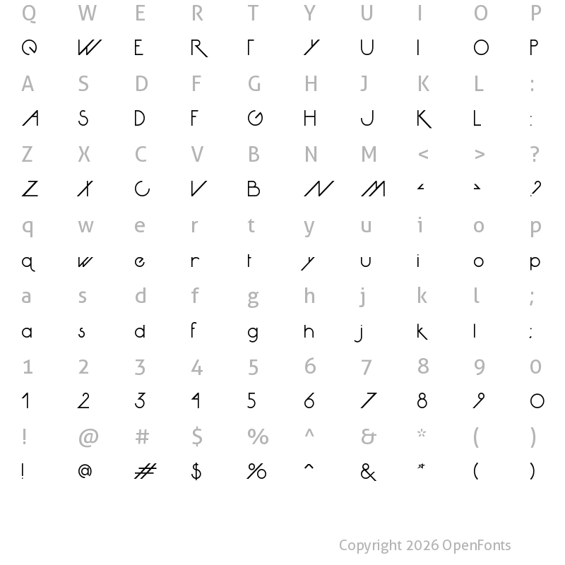 Character Map of Avante Go Regular