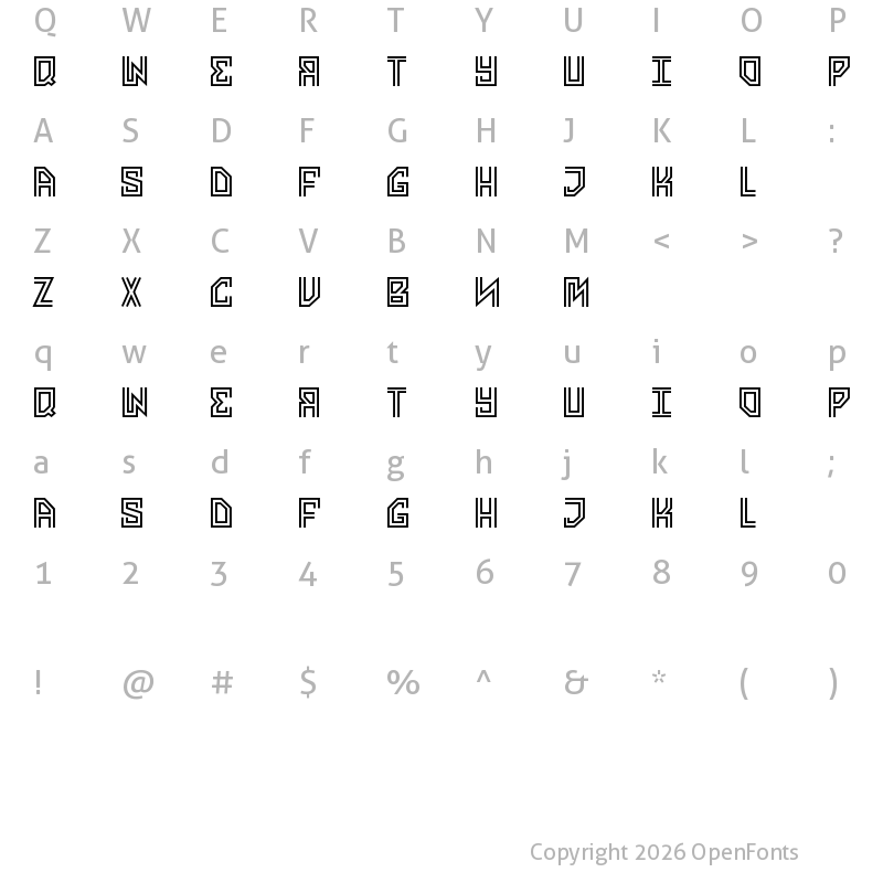 Character Map of AVENGE ME Regular