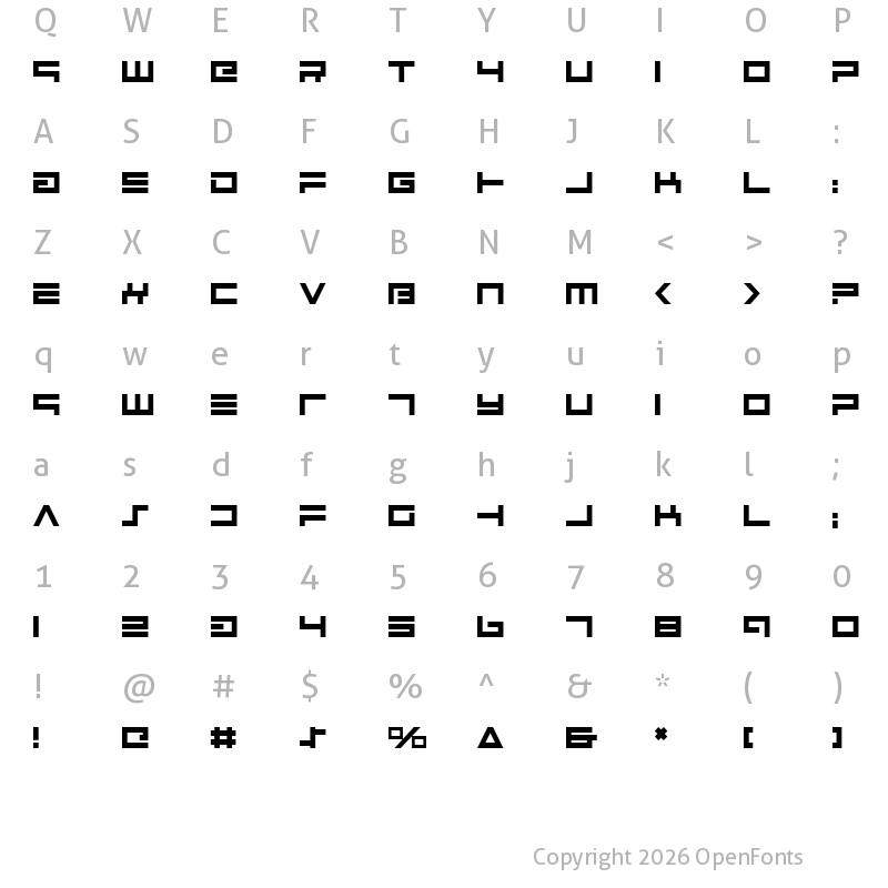 Character Map of Avenger Regular