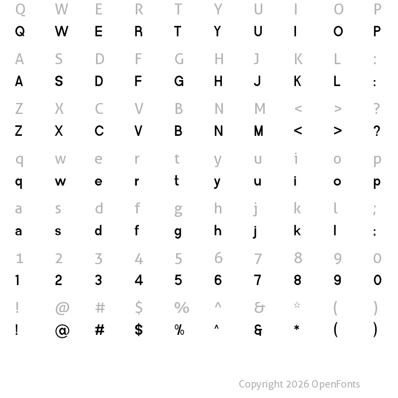 Character Map of Avenis Semibold