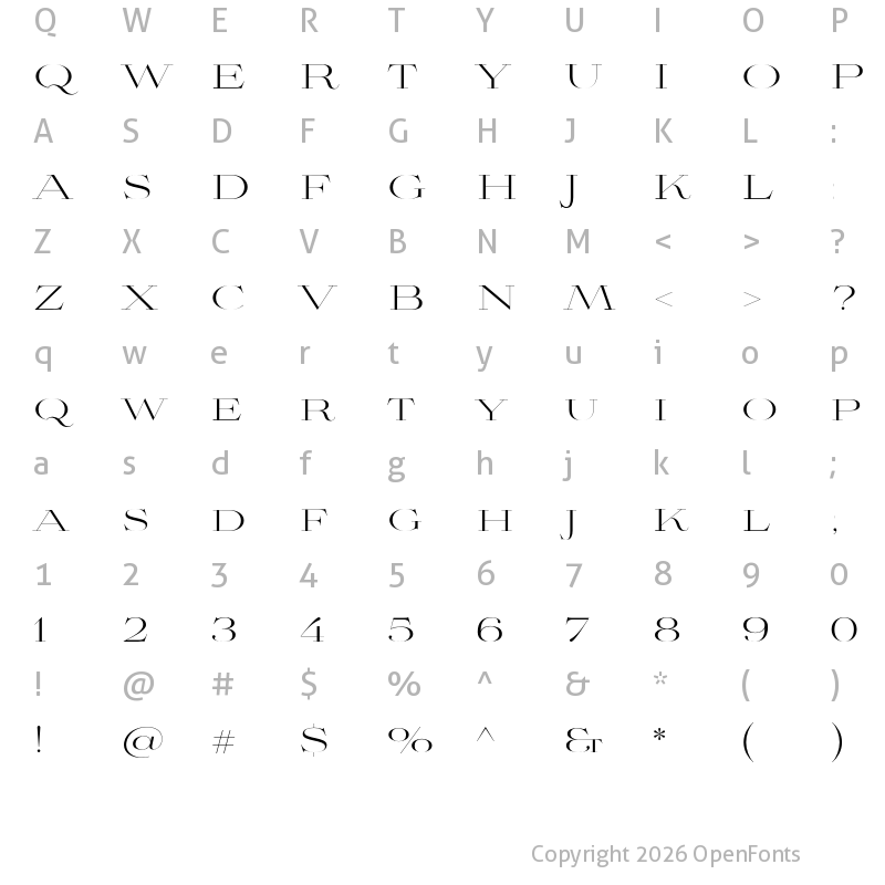 Character Map of Aviano Didone Light