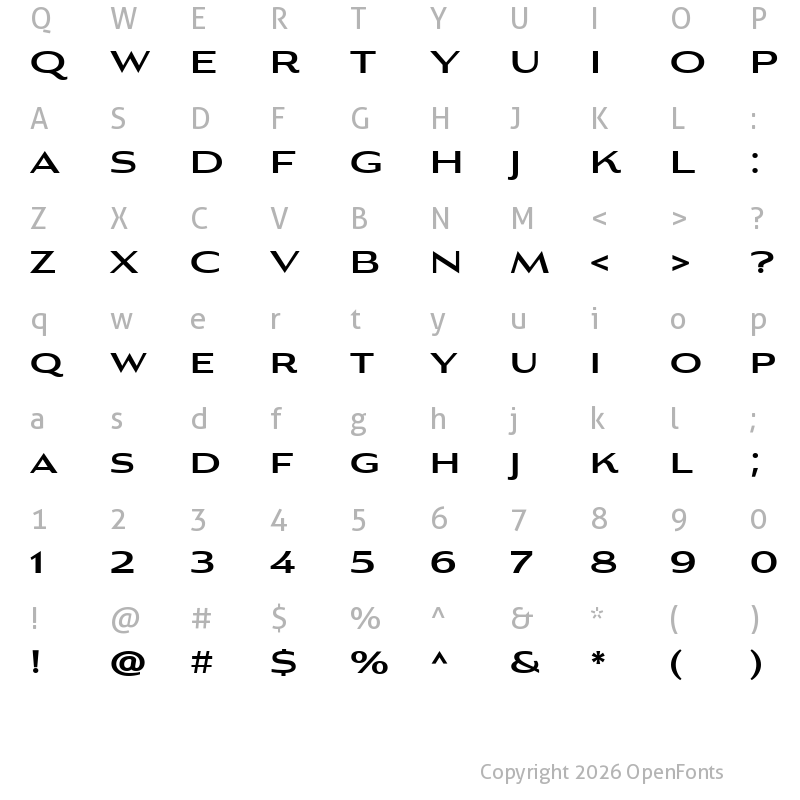 Character Map of Aviano Gothic Regular 2