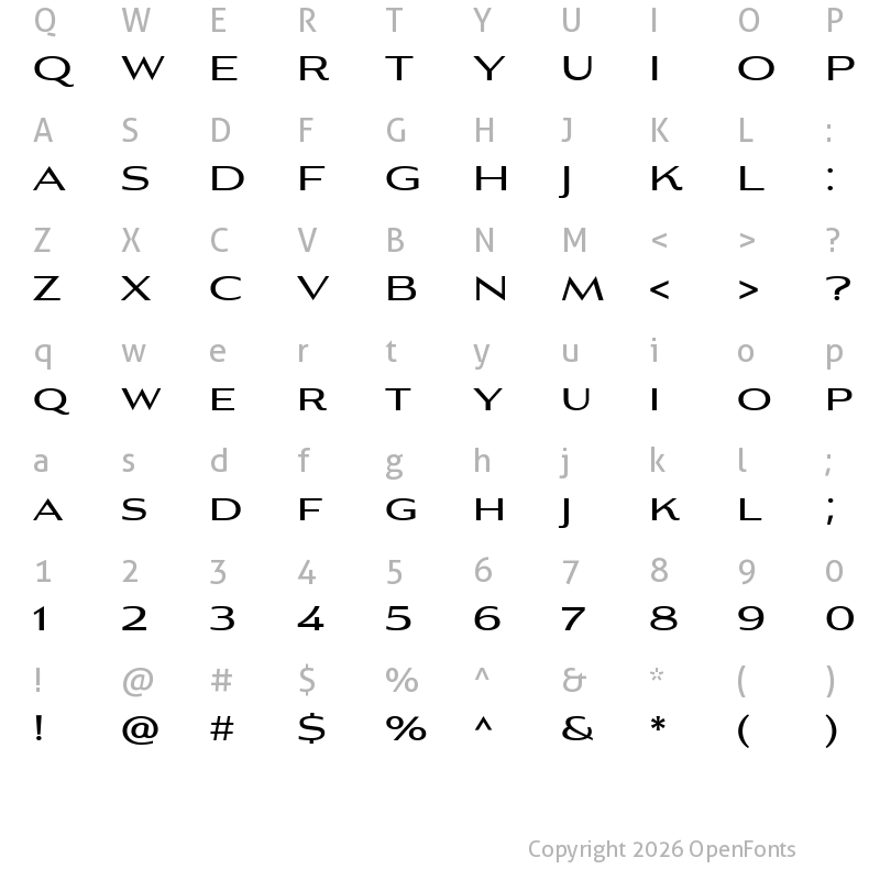 Character Map of Aviano Gothic Regular 4