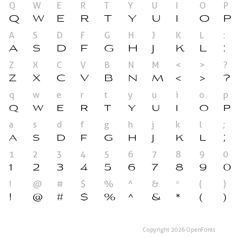 Character Map of Aviano Gothic Regular 5