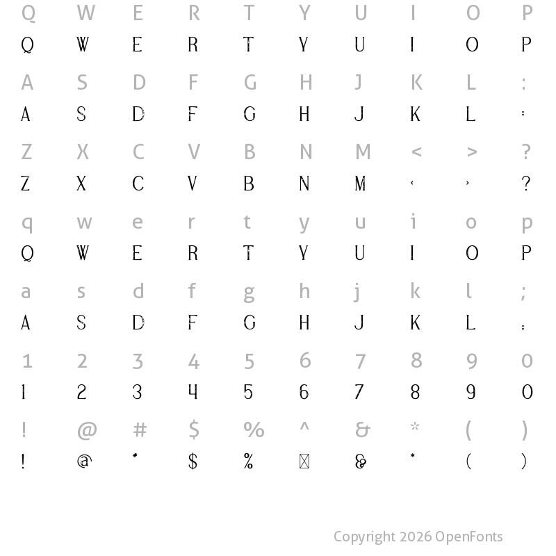 Character Map of Aviva Regular