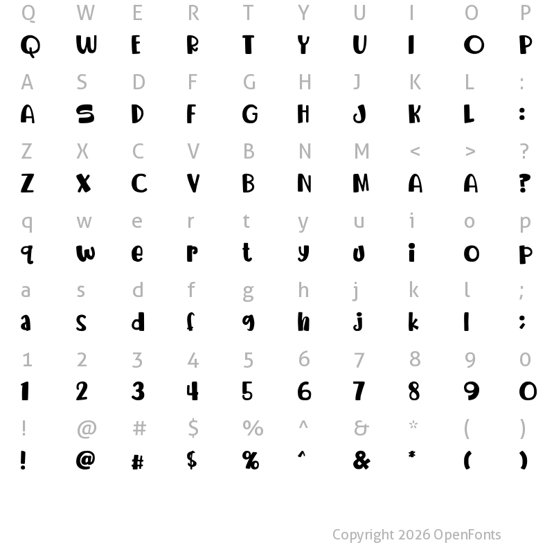 Character Map of avocado Regular