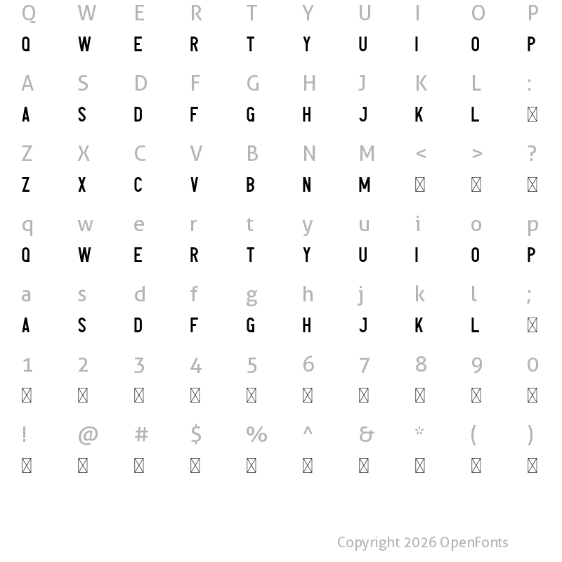 Character Map of Avoqado Regular