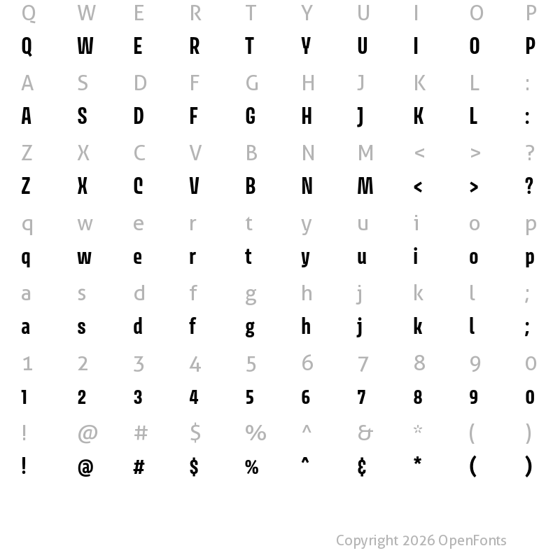Character Map of Avory I PE Bold