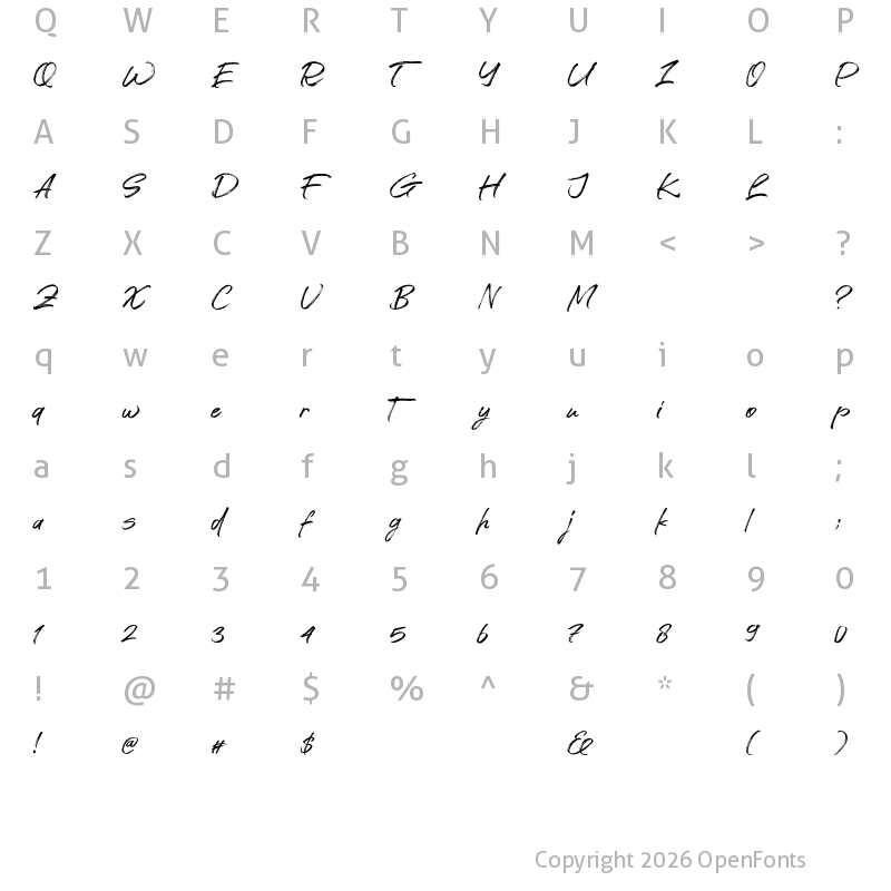 Character Map of Avture Regular