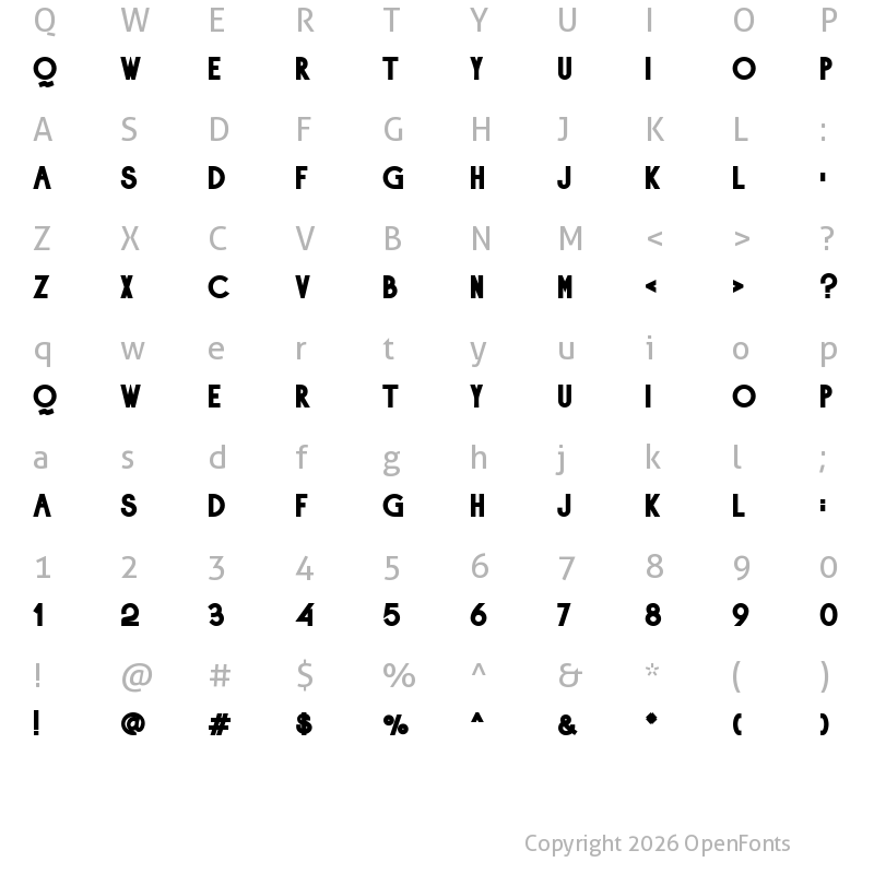Character Map of Aweber Black
