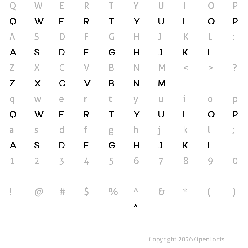 Character Map of Awelome Regular