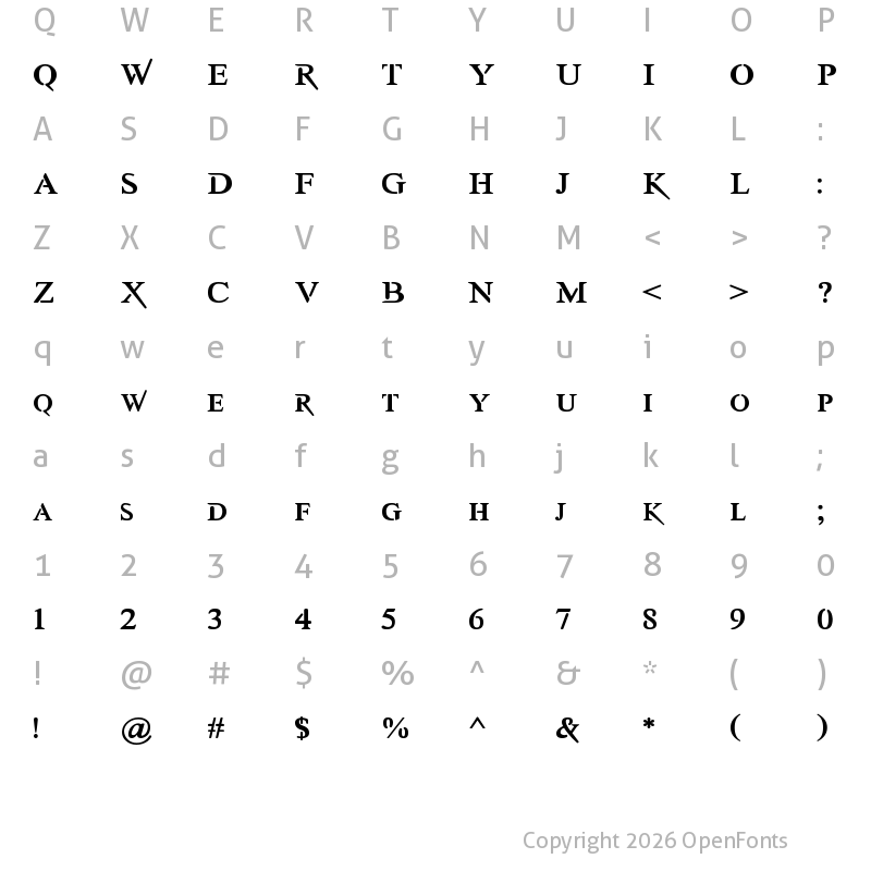 Character Map of Awery SmallCaps Regular