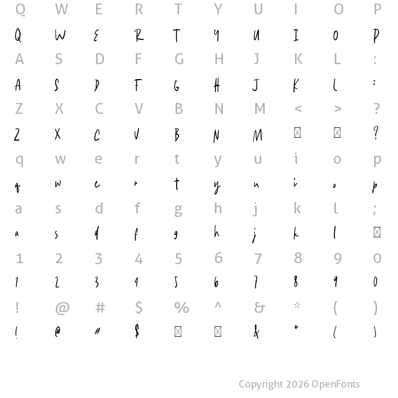 Character Map of Awesome Sunday Regular