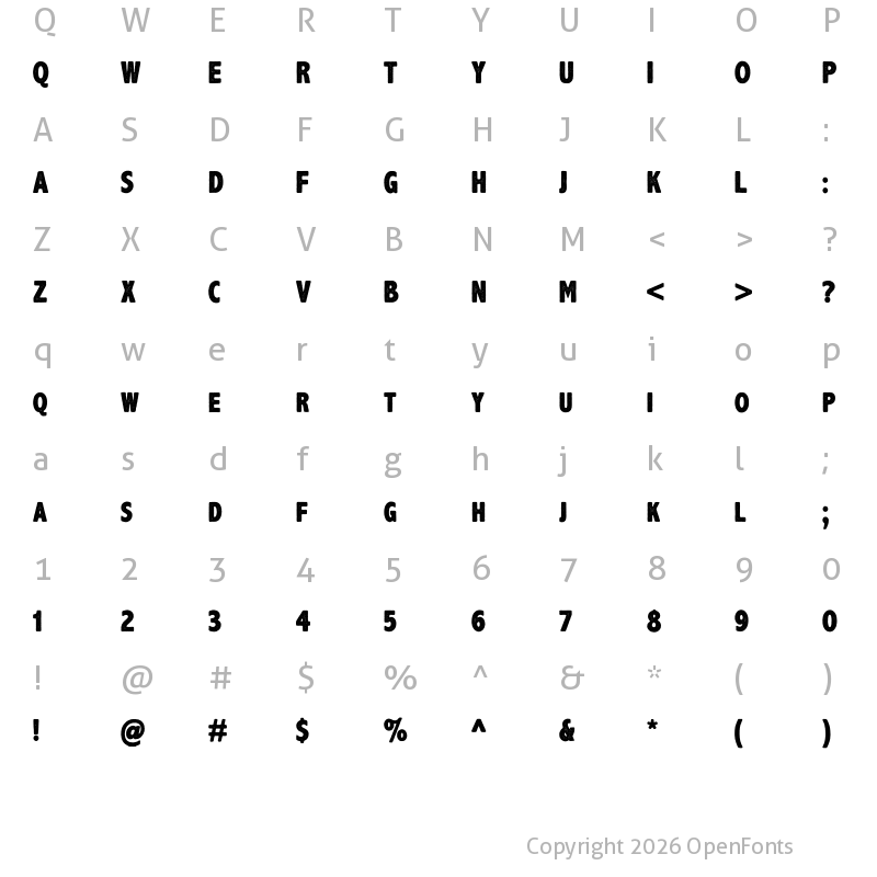 Character Map of AxeHandel Regular