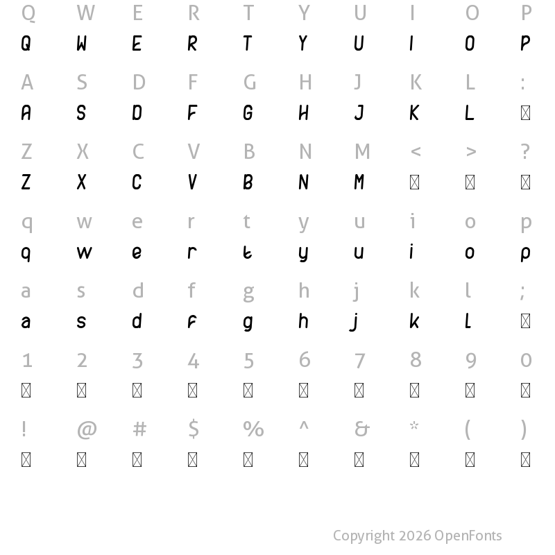 Character Map of AXTON DEMO Italic