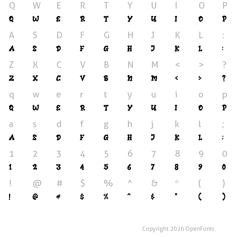 Character Map of Ayam Jago Regular
