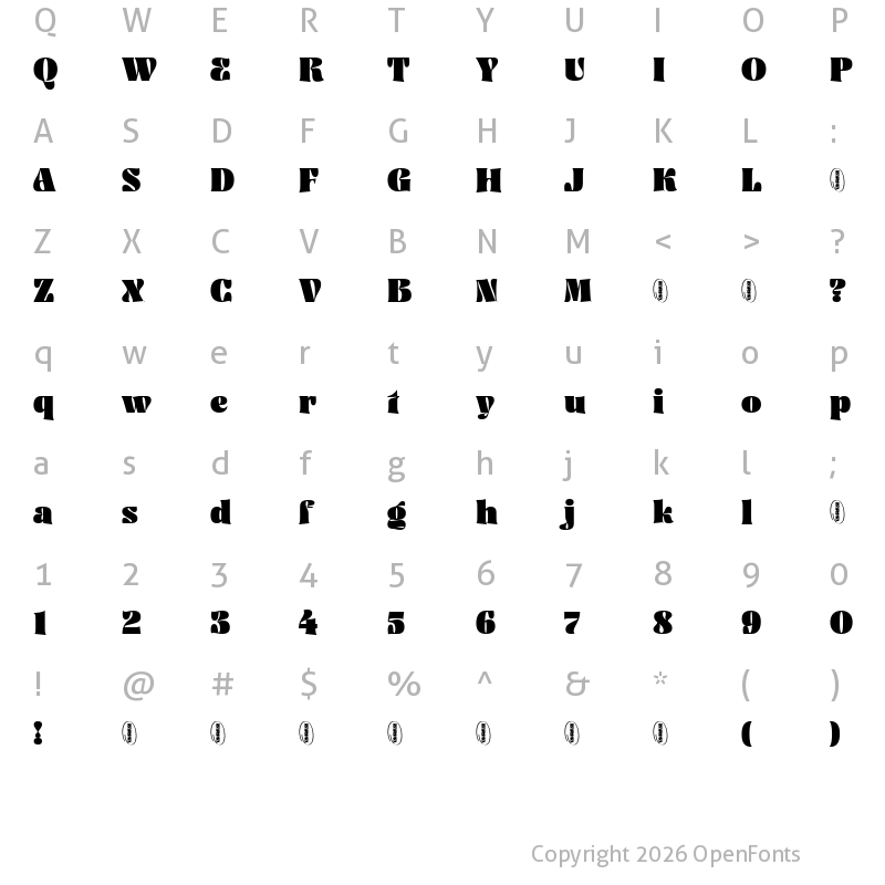 Character Map of Ayuga DEMO Regular