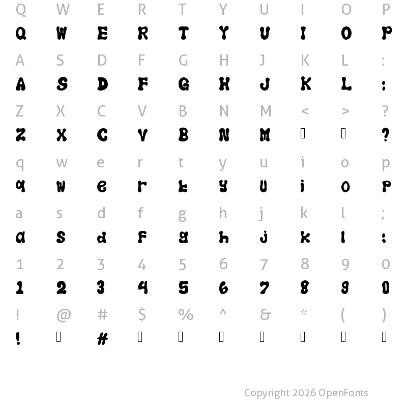 Character Map of Azalea Regular