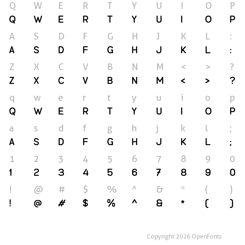 Character Map of b Benmono Liane Regular