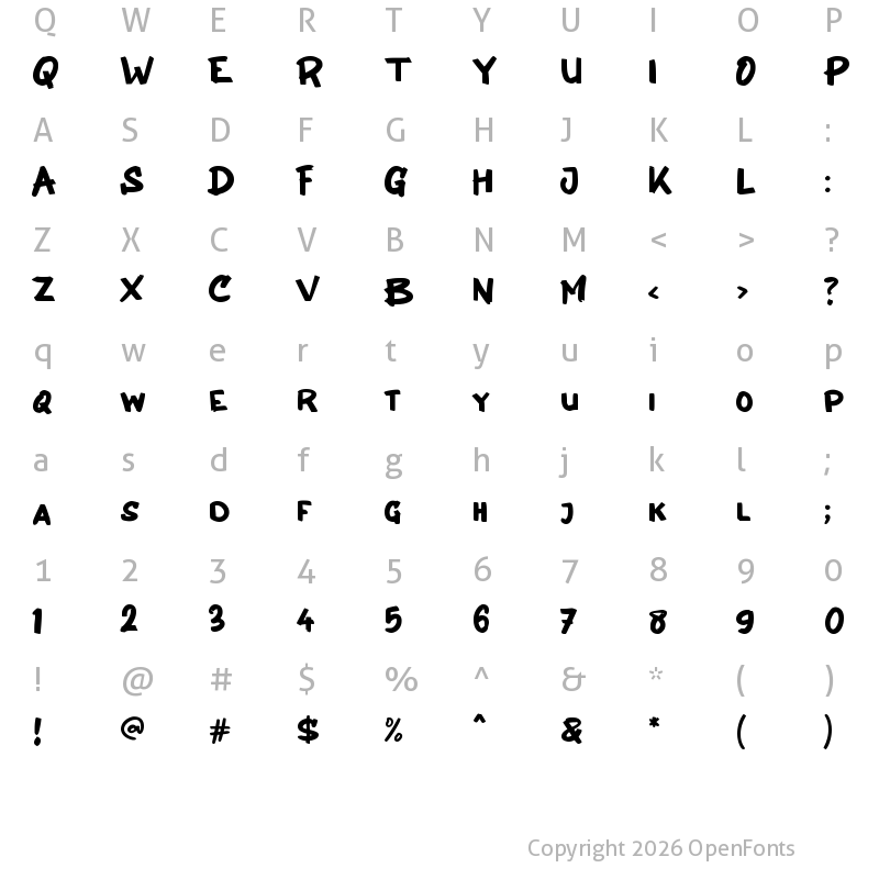 Character Map of b Bertanya Saja Regular