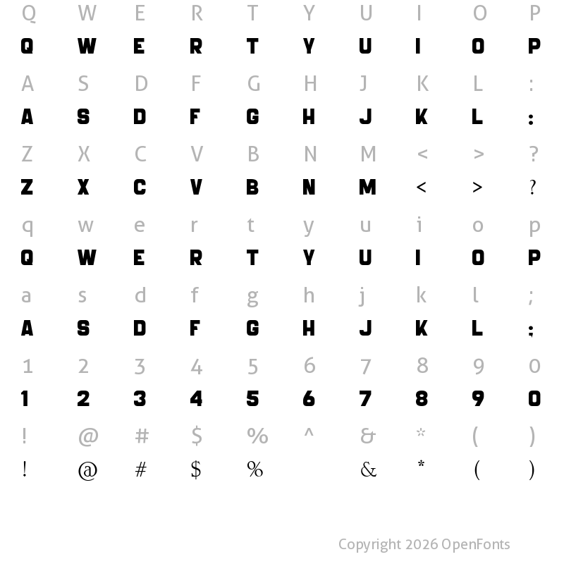 Character Map of BABELL BOLD Regular