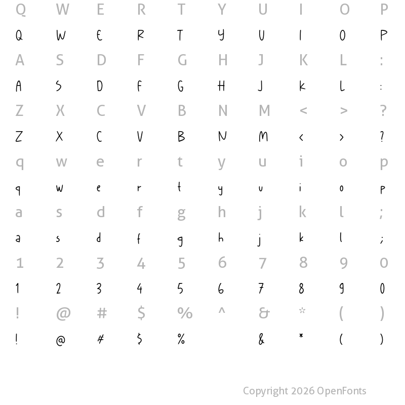 Character Map of Babies Playtime Regular