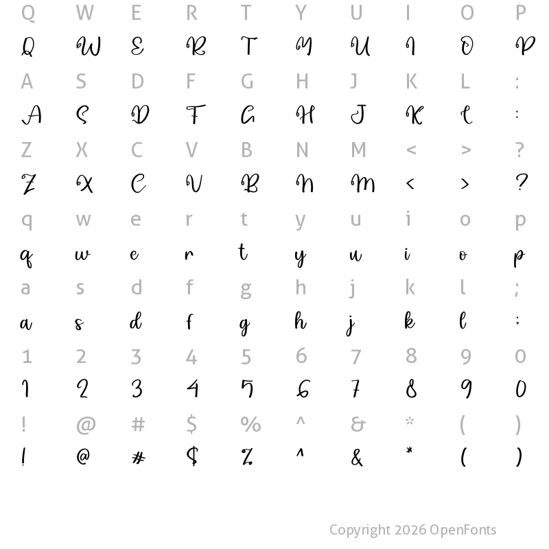 Character Map of baby asyifa Regular