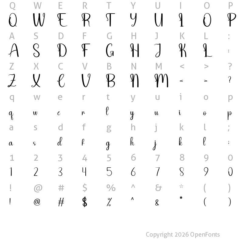 Character Map of Baby Barbie Regular
