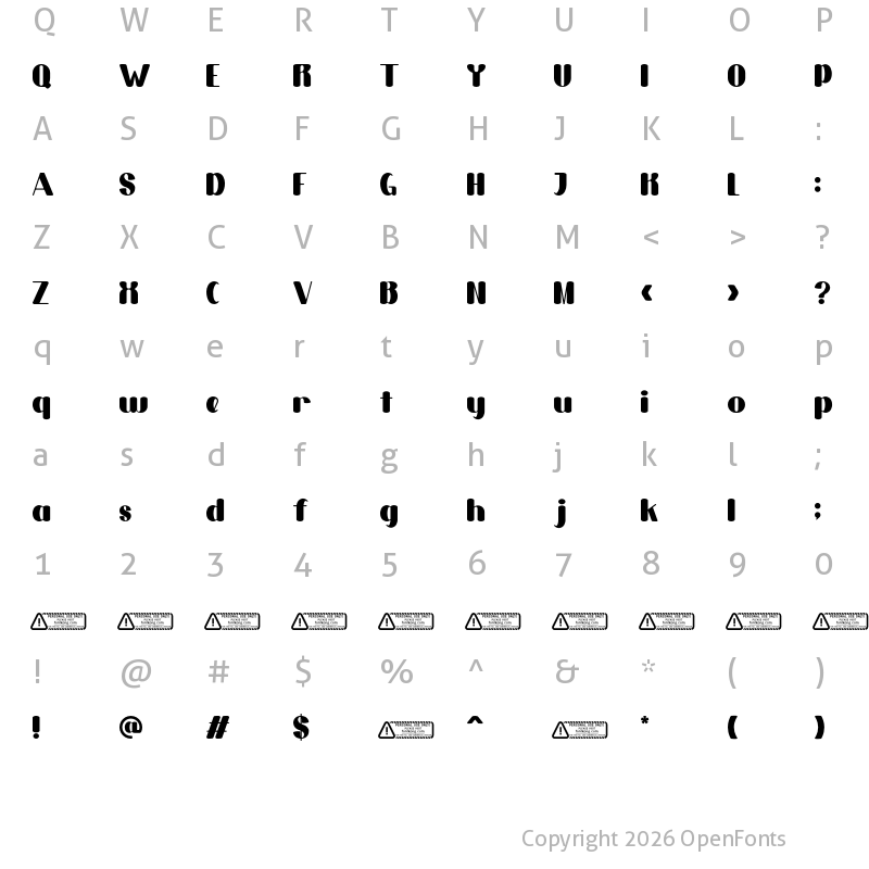 Character Map of Baby Cute Regular