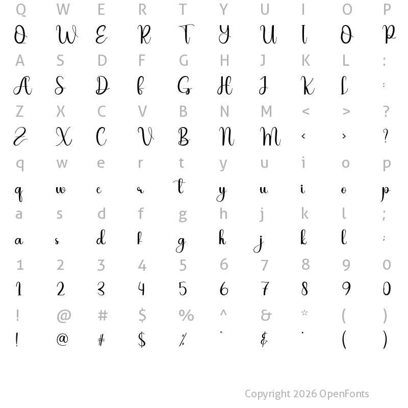 Character Map of Baby Duck Regular