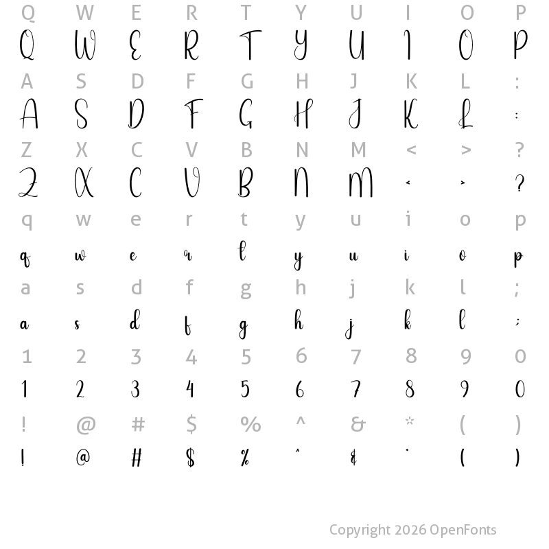 Character Map of Baby Hellina Regular