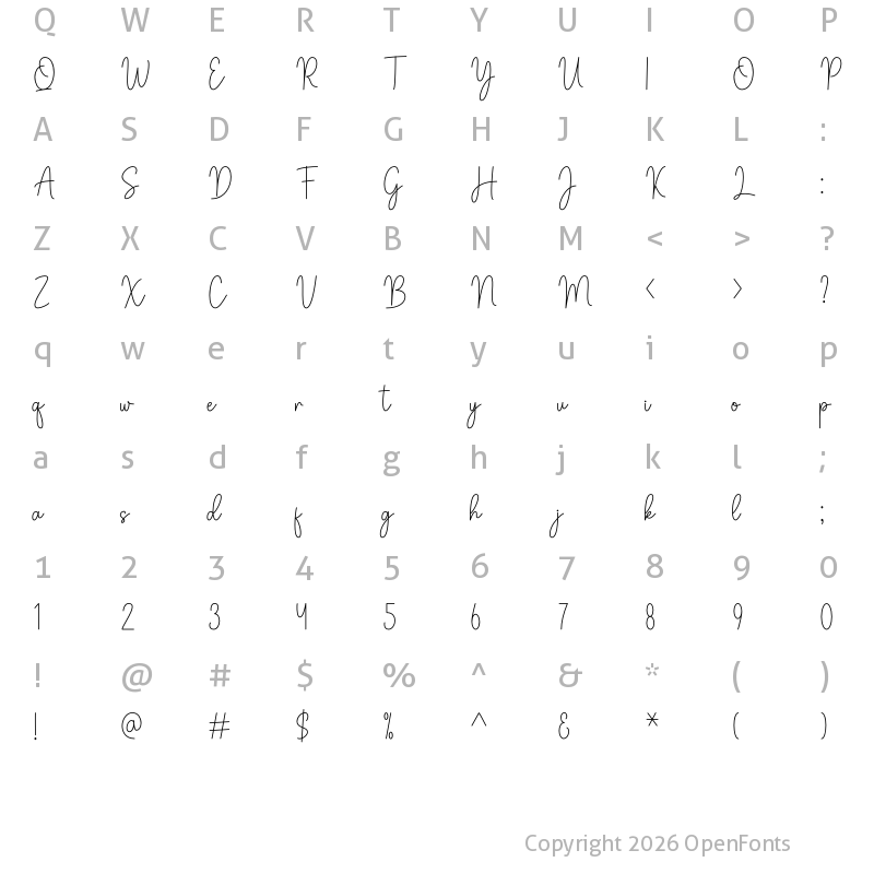Character Map of Baby Juwitta Regular
