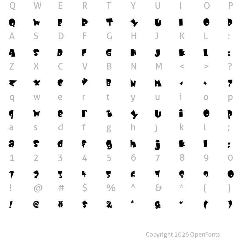 Character Map of Baby Kruffy Regular