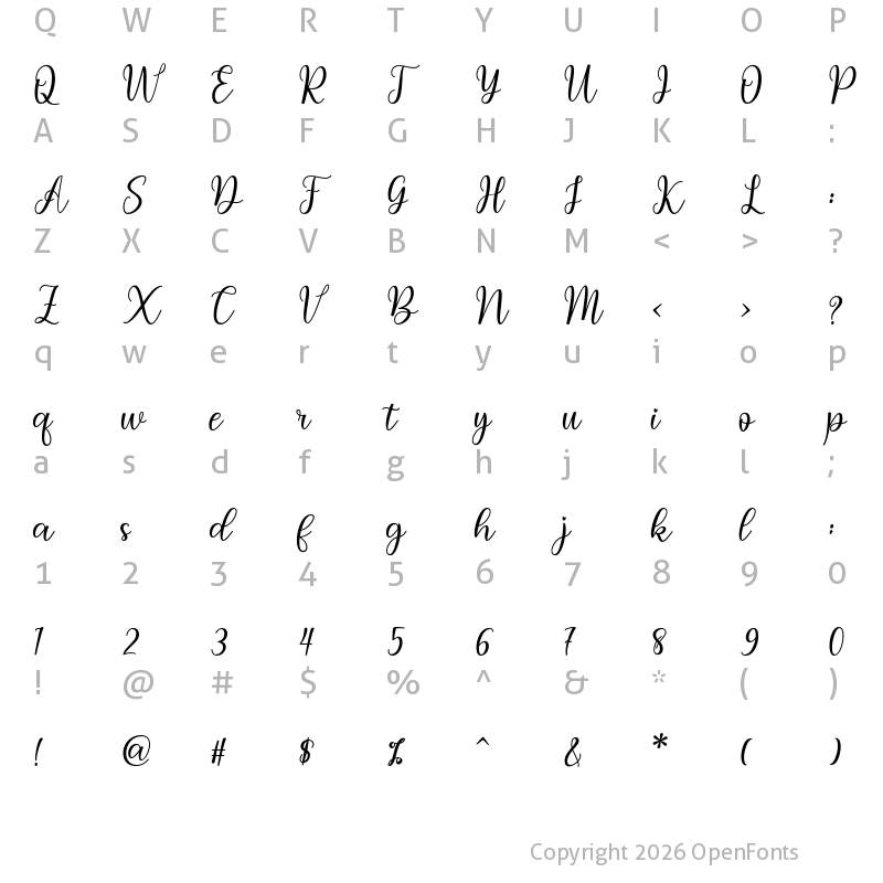 Character Map of Baby Lalisa Regular