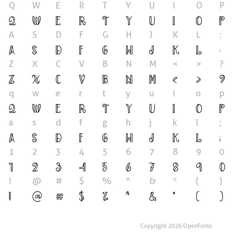 Character Map of Baby Mayora Slab Regular