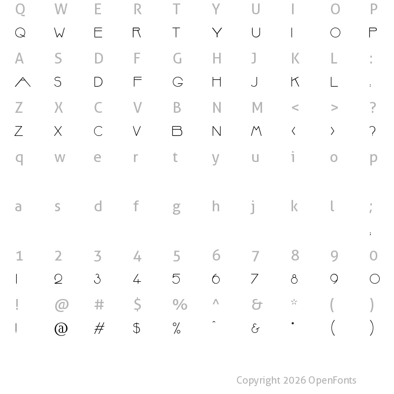 Character Map of Babylon Font Regular