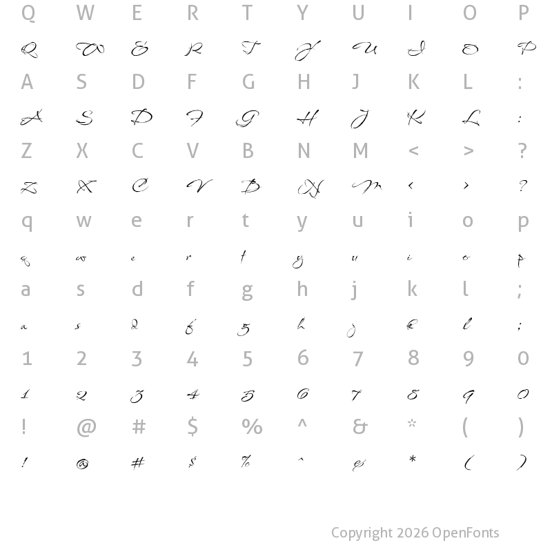 Character Map of Babylonica Regular