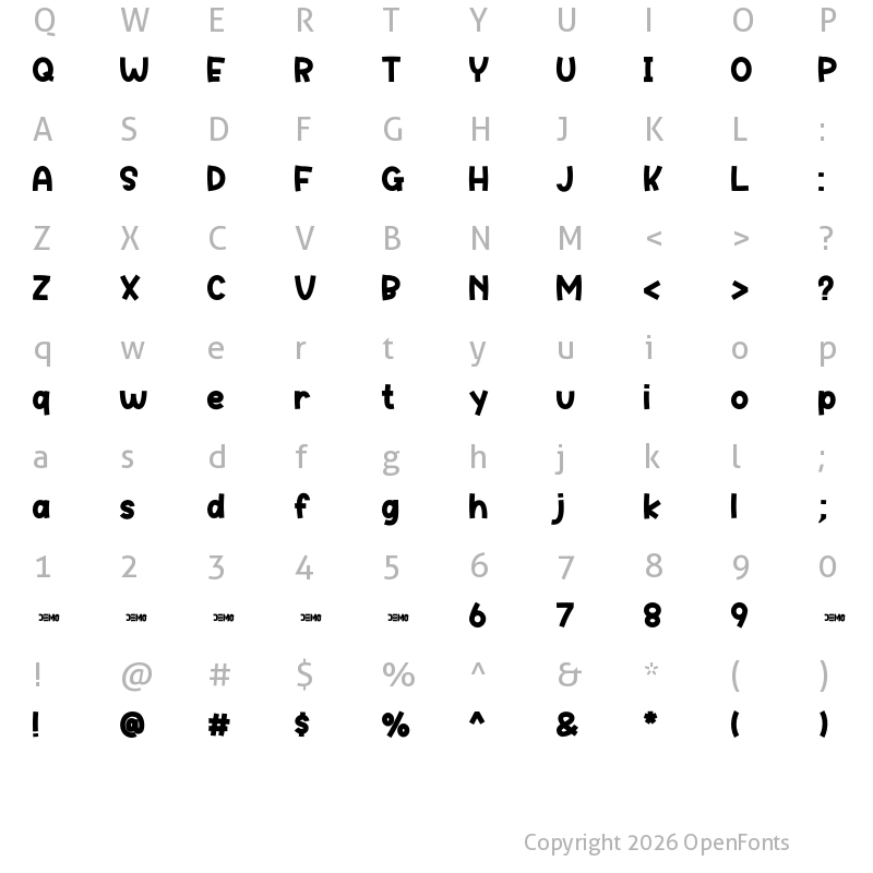 Character Map of Baby's Dream Book