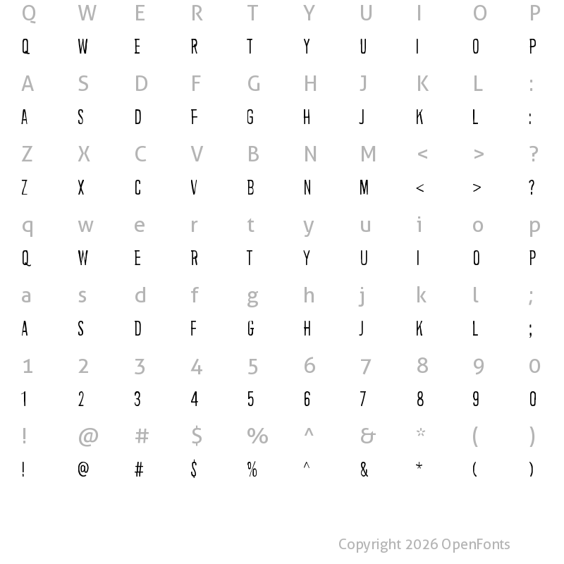 Character Map of Background noise Regular
