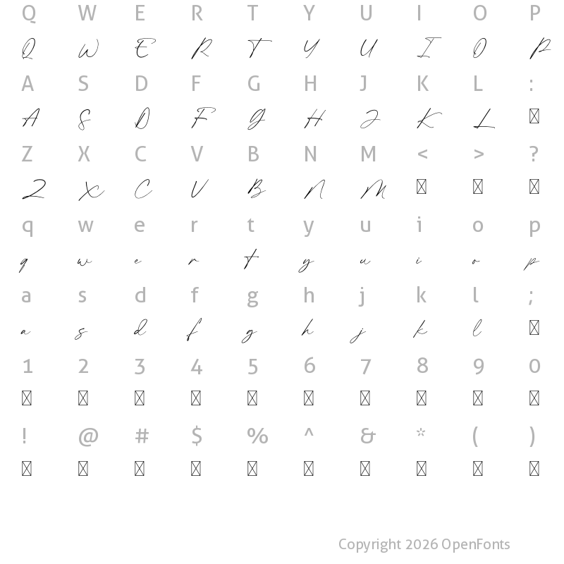 Character Map of Backlift Regular