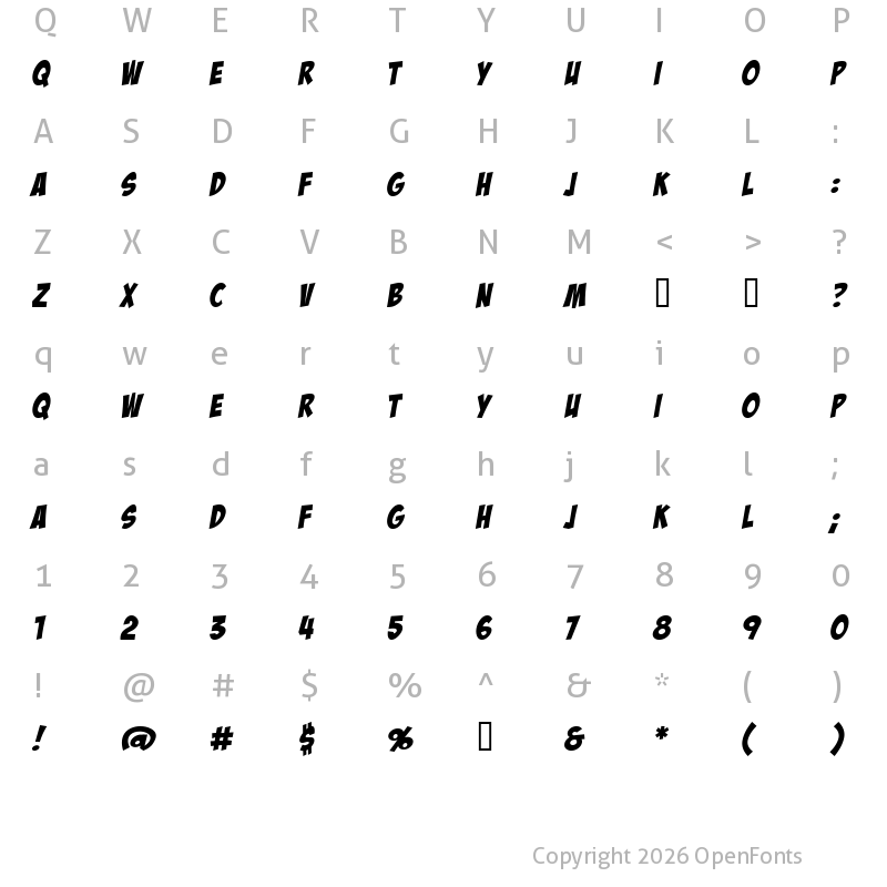 Character Map of BadaBoom BB Regular
