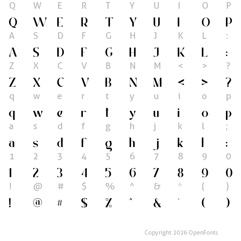 Character Map of Badger Valley Regular