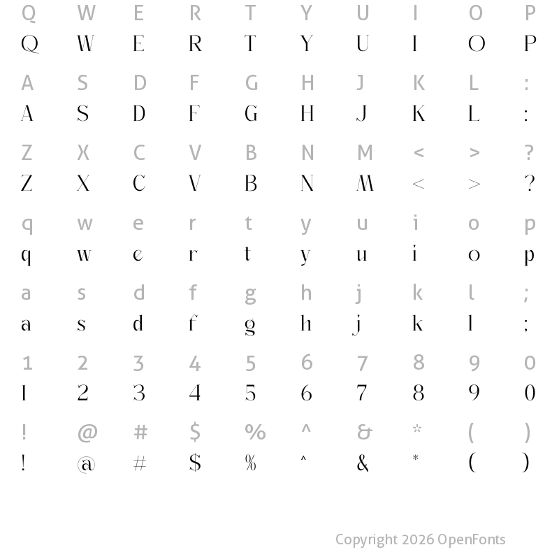 Character Map of Badgline Regular