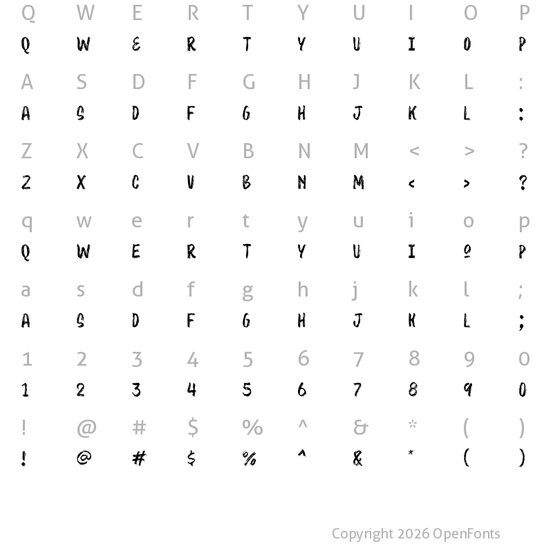 Character Map of Badowen Regular