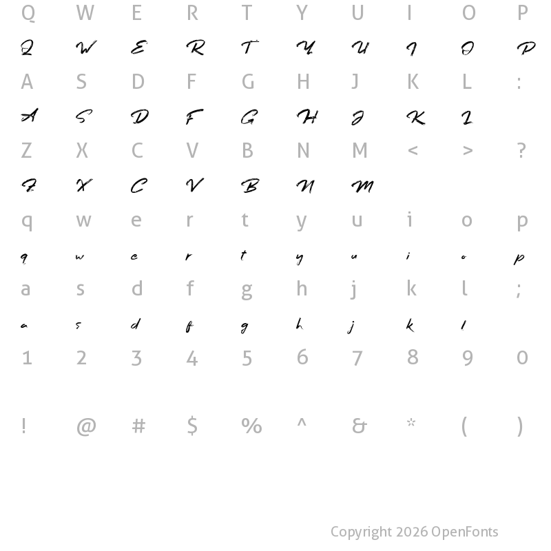 Character Map of Bafora Demo Regular