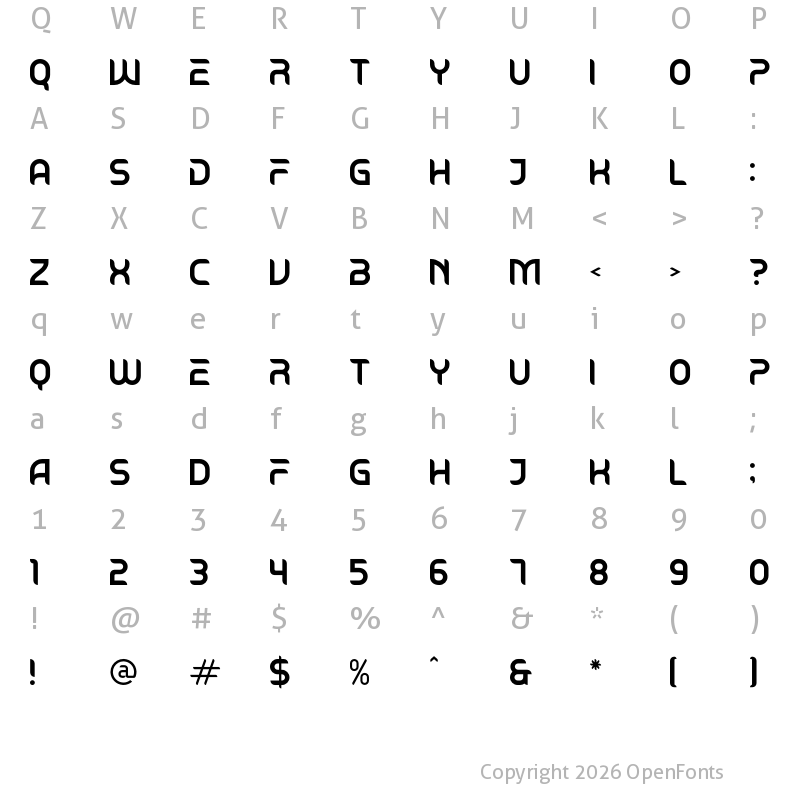 Character Map of Bagero Regular