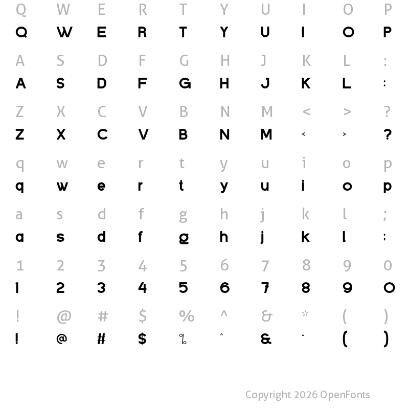 Character Map of Bageta Regular