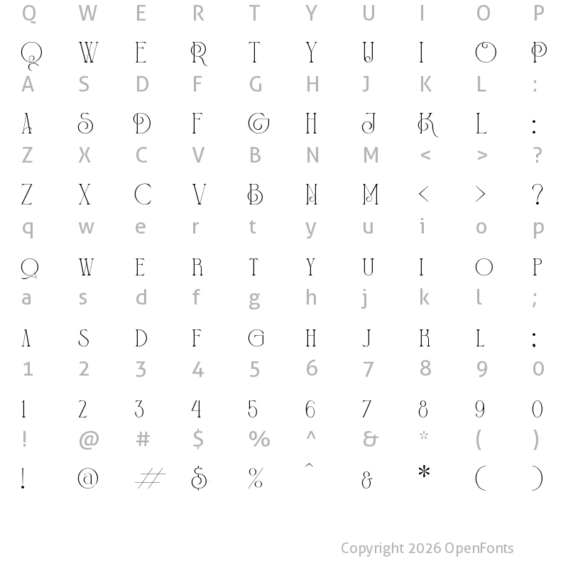 Character Map of BAGISKO Regular