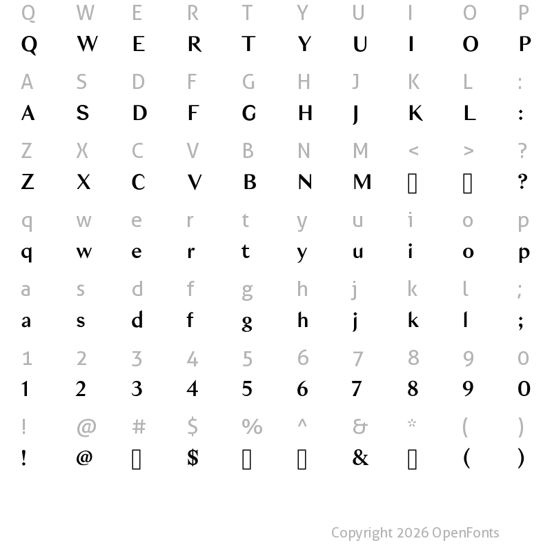 Character Map of Bagnard Sans Regular